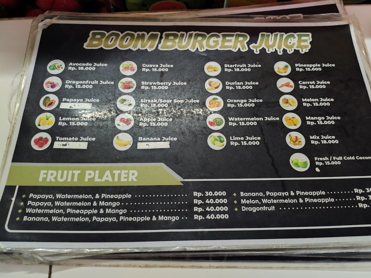Boom Burger Menu 5