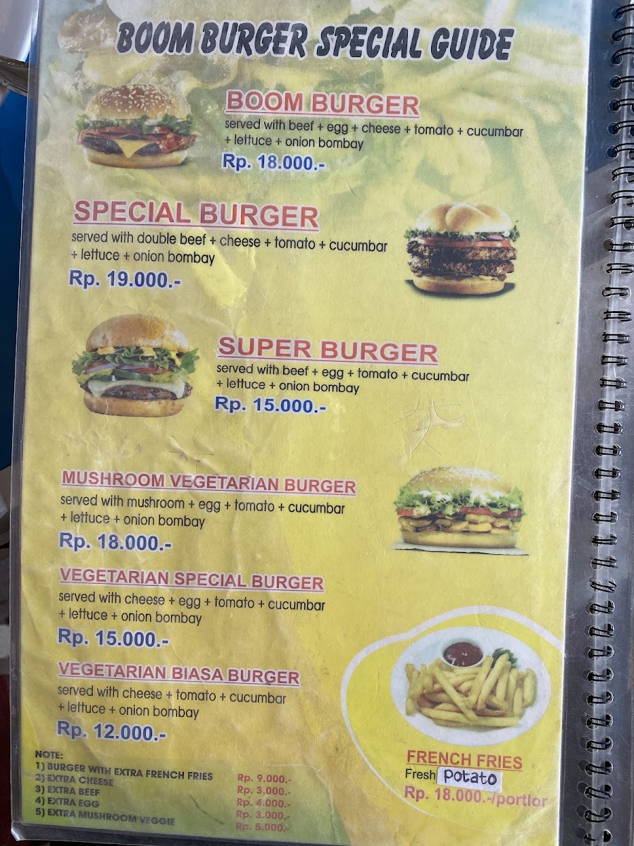 Boom Burger Menu 9