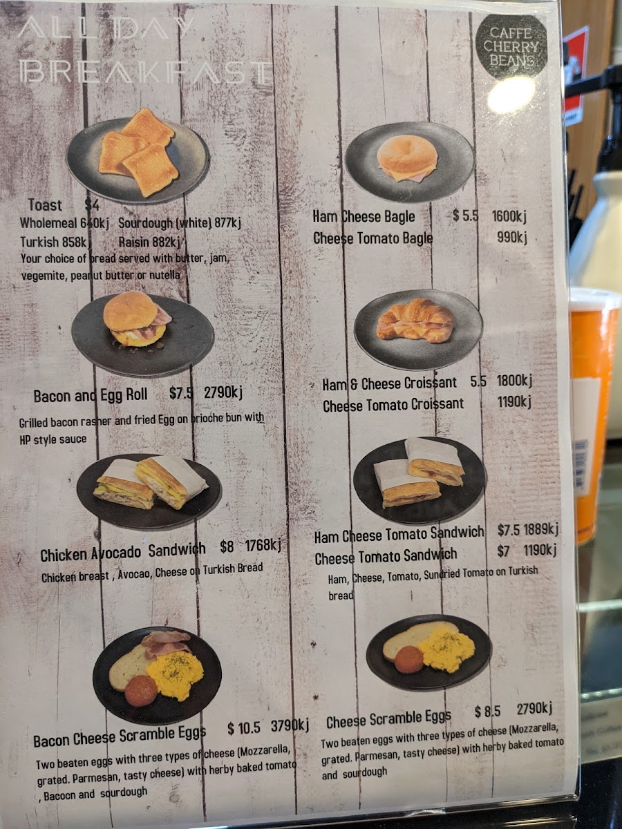 Caffe Cherry Beans Lidcombe Menu 1
