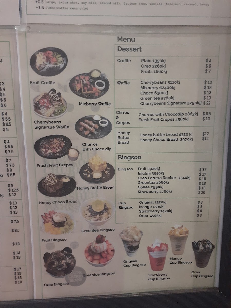 Caffe Cherry Beans Lidcombe Menu 6