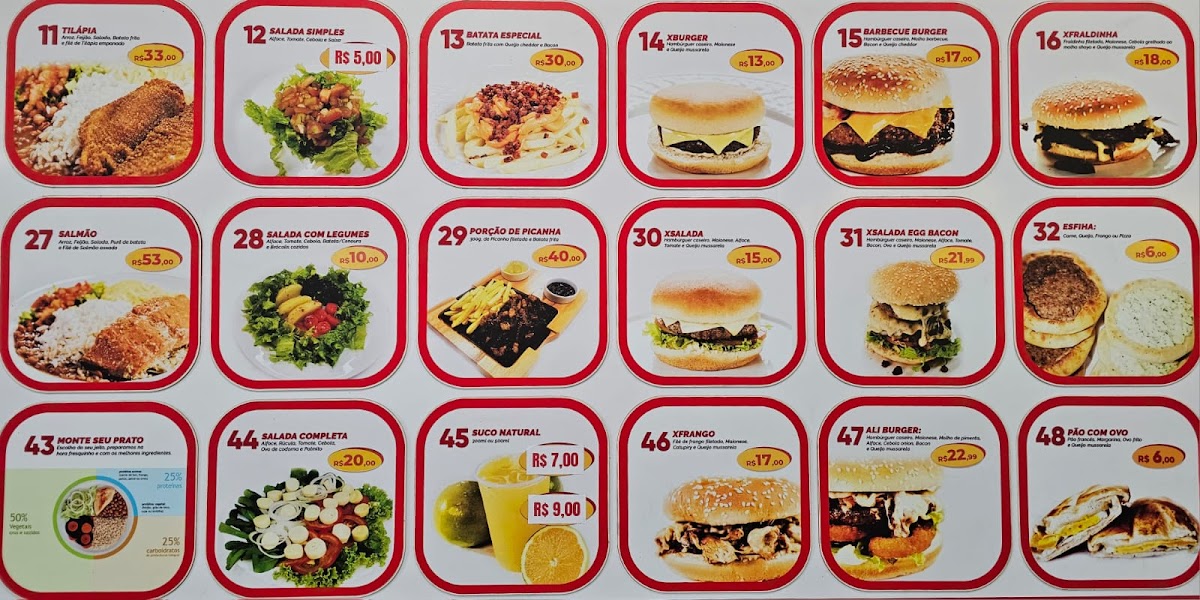 Ali Burger Pratos E Lanches Menu 2