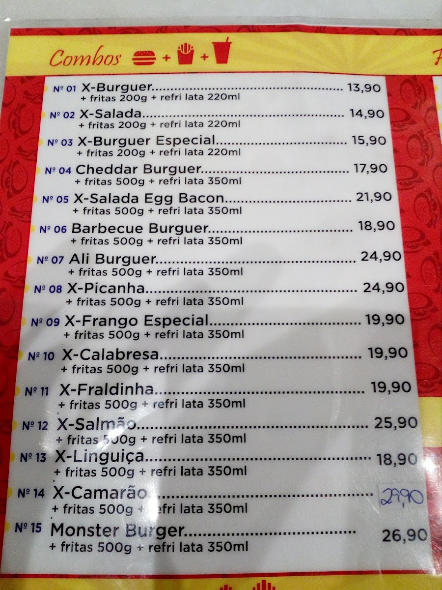 Ali Burger Pratos E Lanches Menu 5