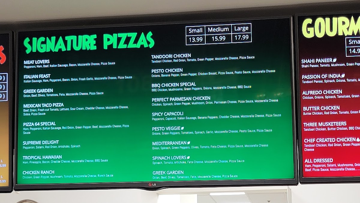 Pizza 64 Menu 4