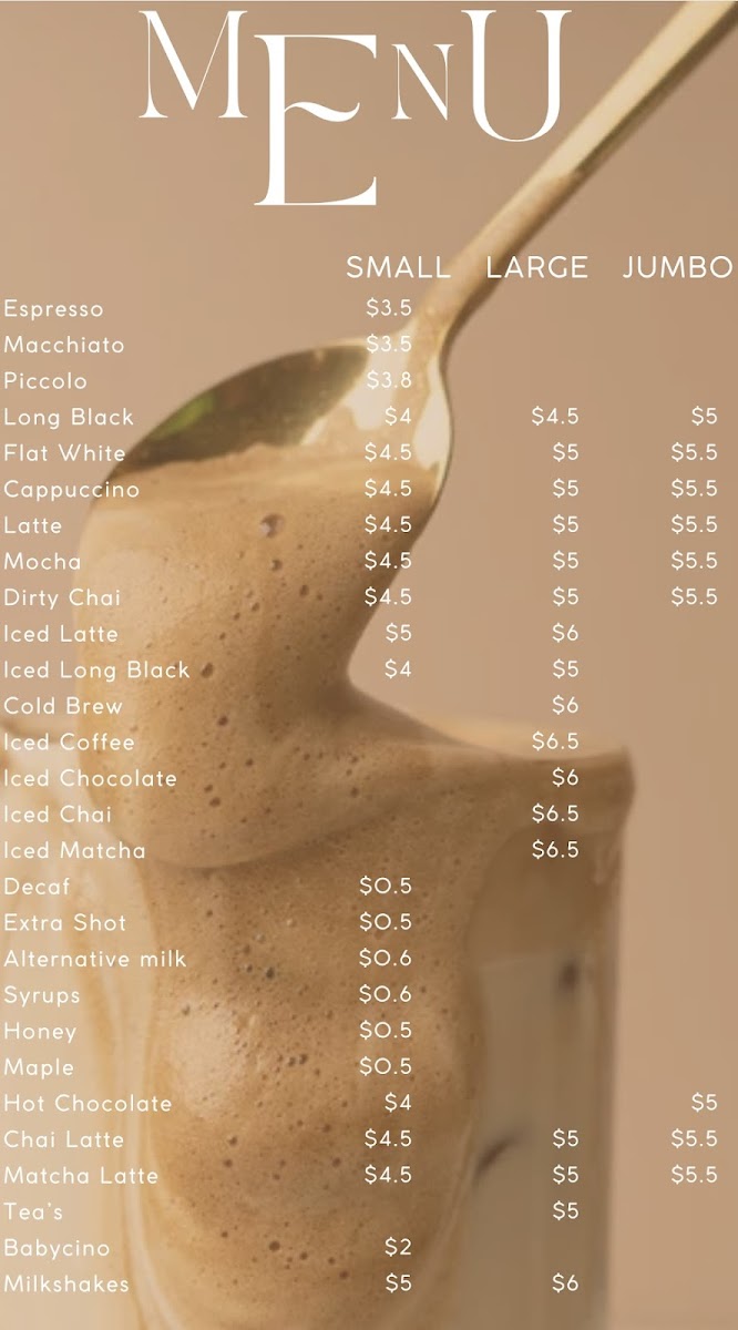 Oasis & Co Coffee Menu 3
