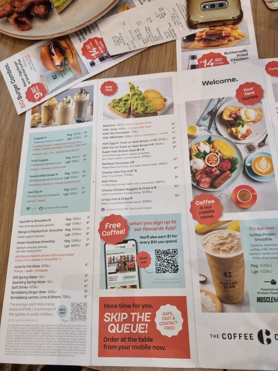 The Coffee Club Kingsway Menu 1