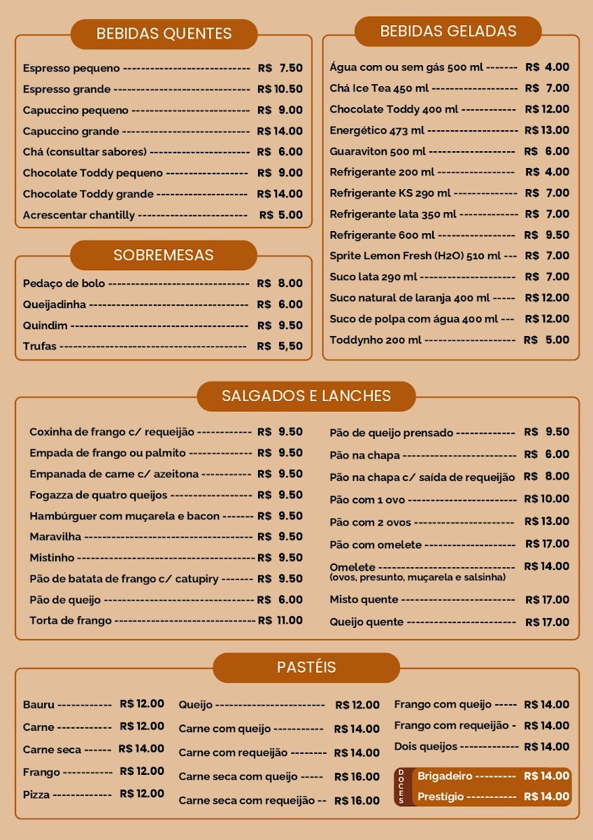 Bendito Café Santos Menu 1