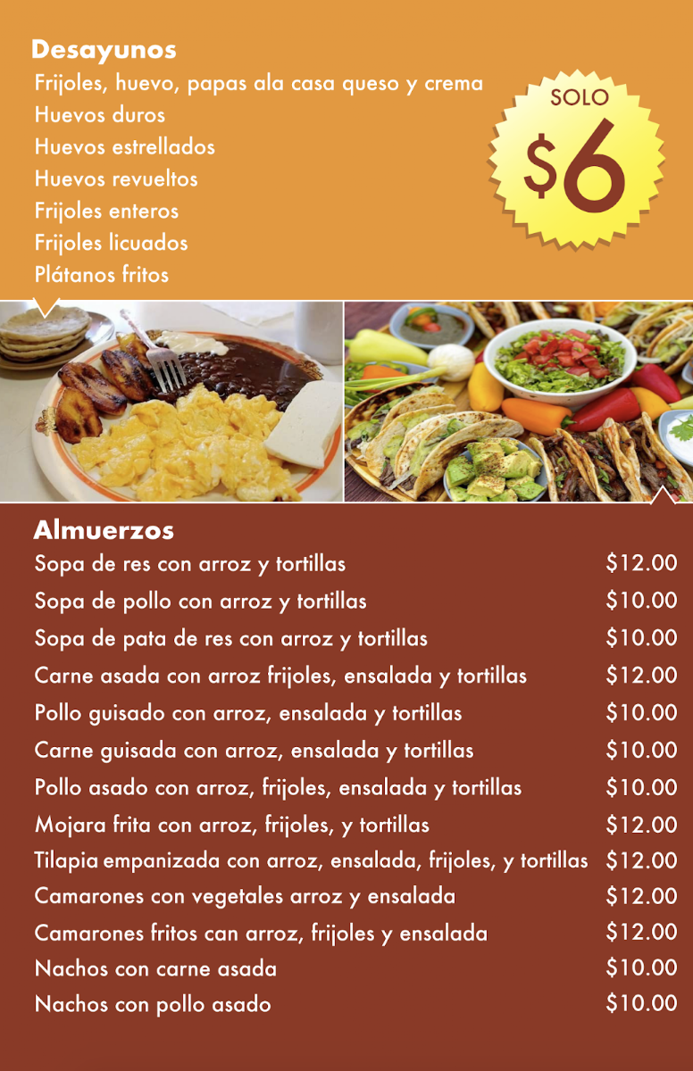 Las Delicias Adonai Inc Menu 1