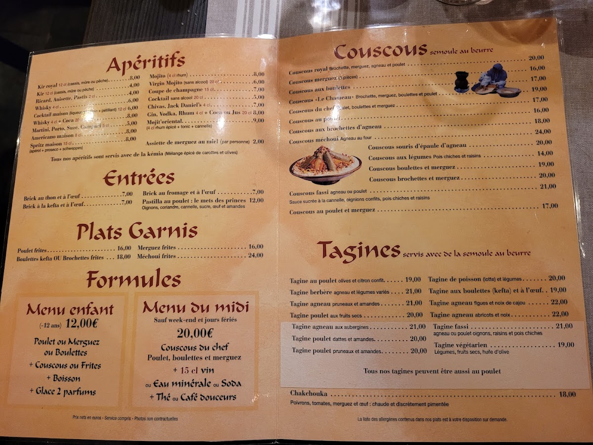 Le Chameau Menu 10