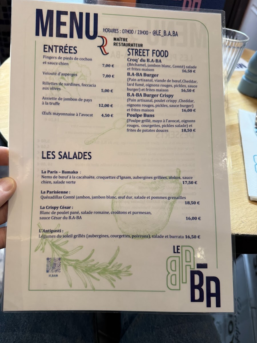 LE B.A-BA Menu 1