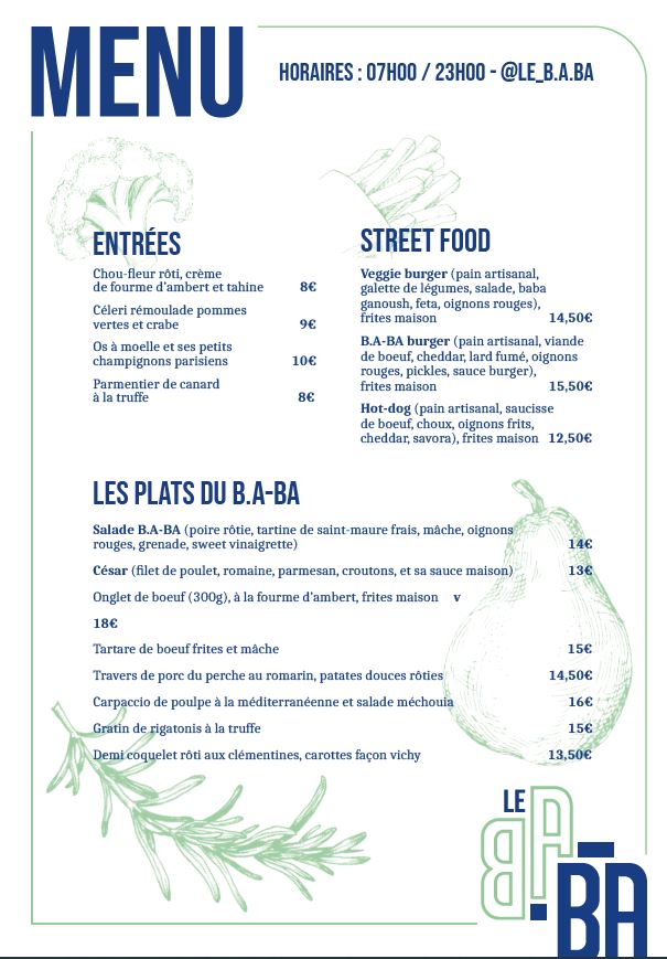 LE B.A-BA Menu 4