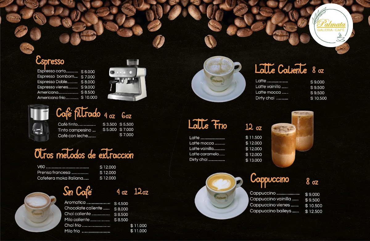 Palmata Menu 2