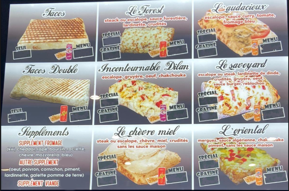 Chez Dilan Menu 3