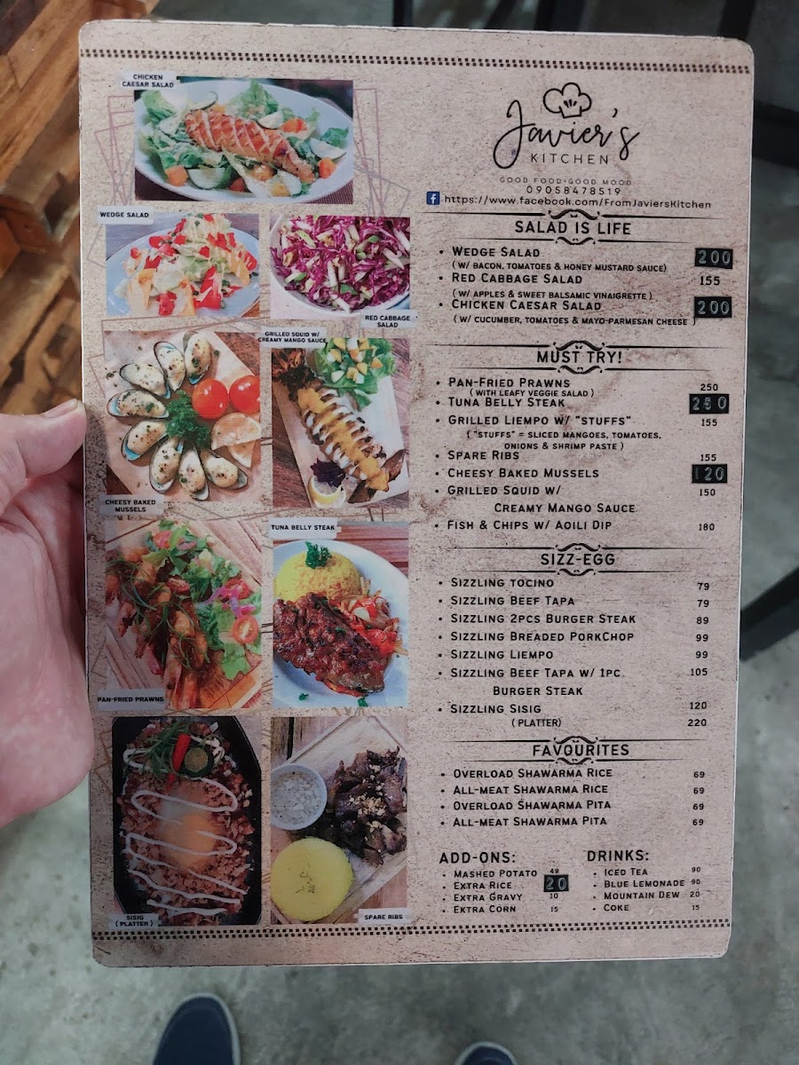 Javier’s Kitchen Menu 2