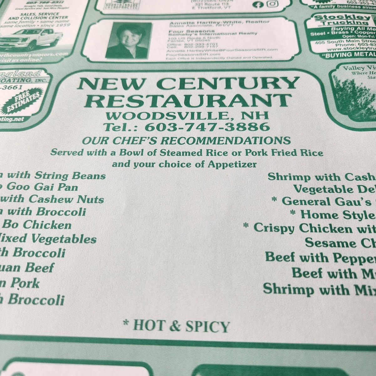 New Century Menu 10
