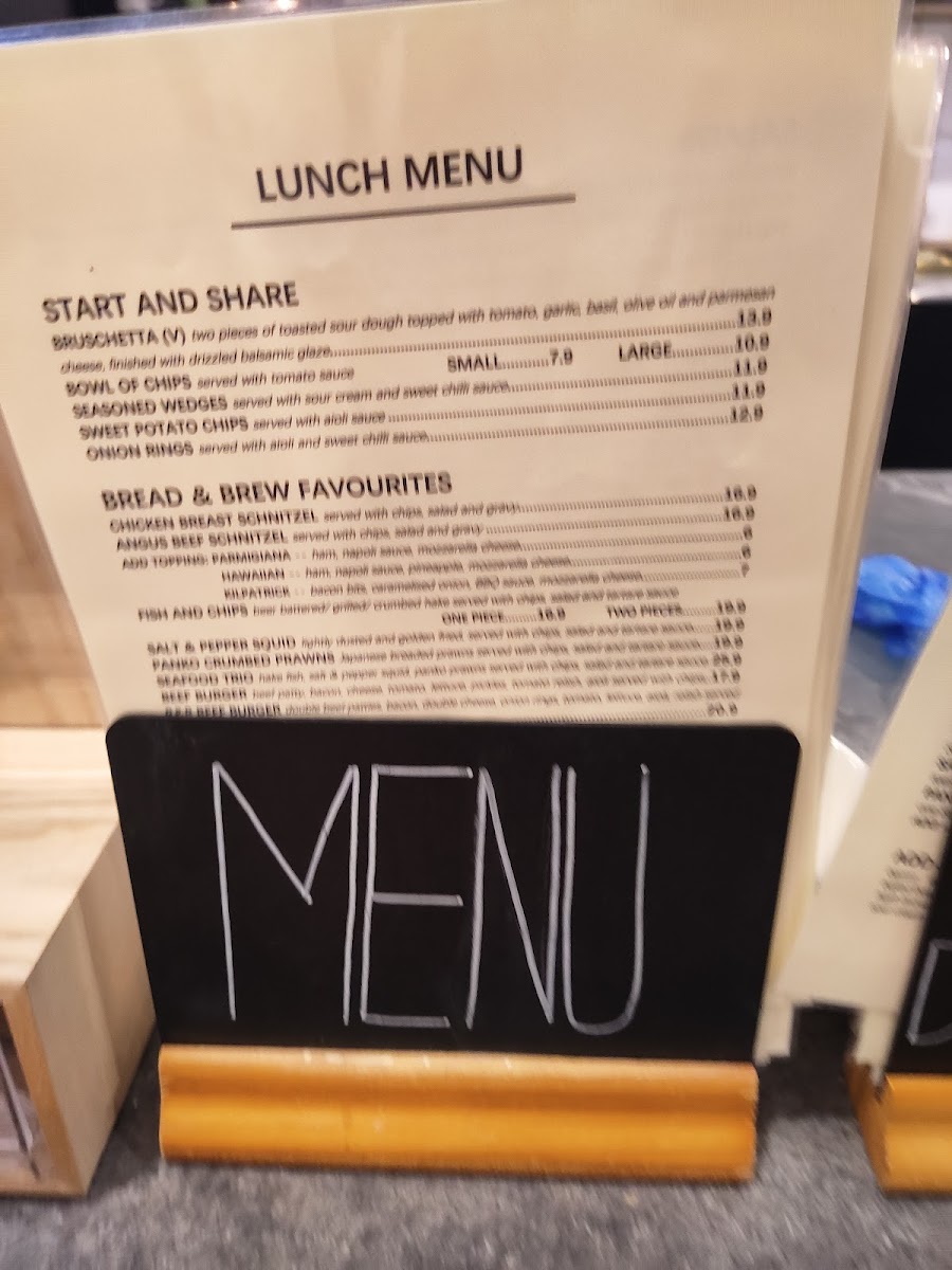Bread and Brew Menu 2