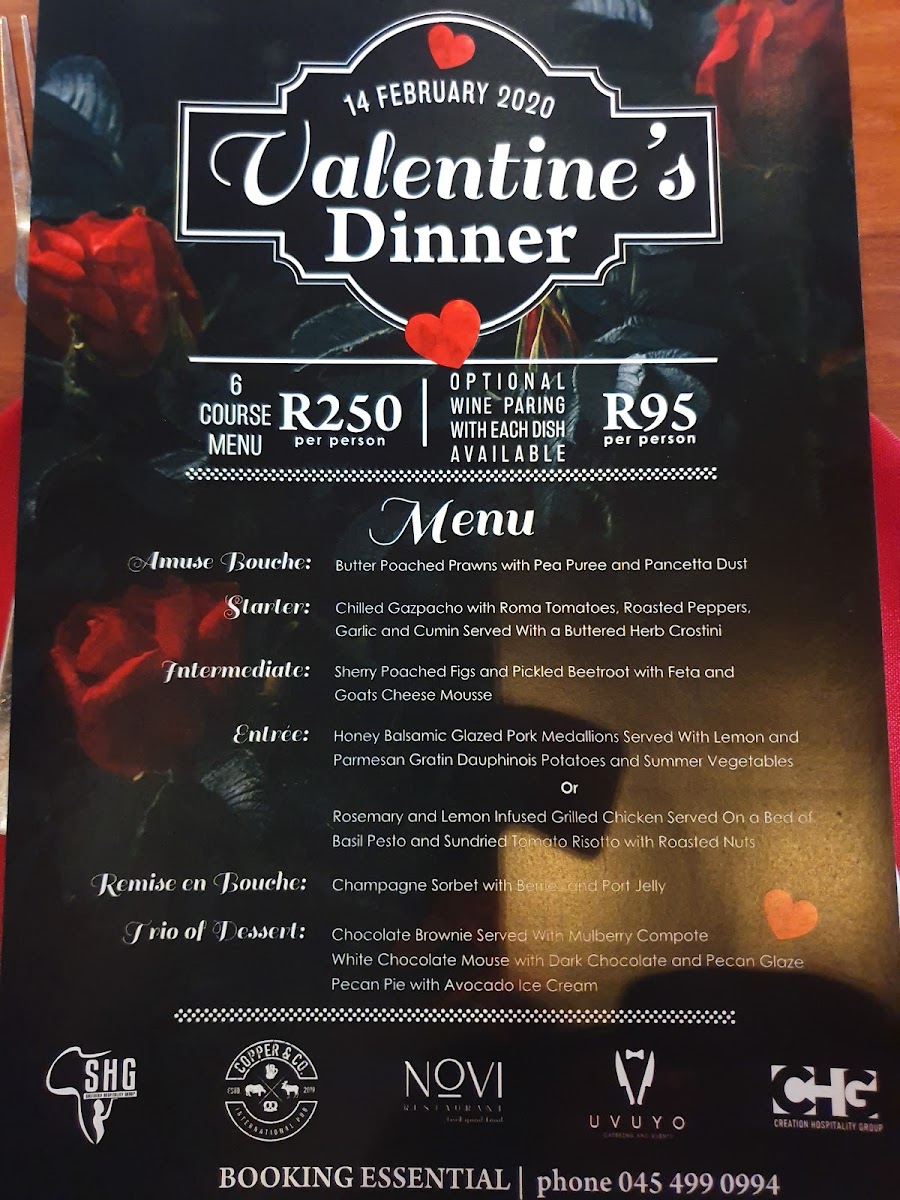 The Black Swan Menu 1