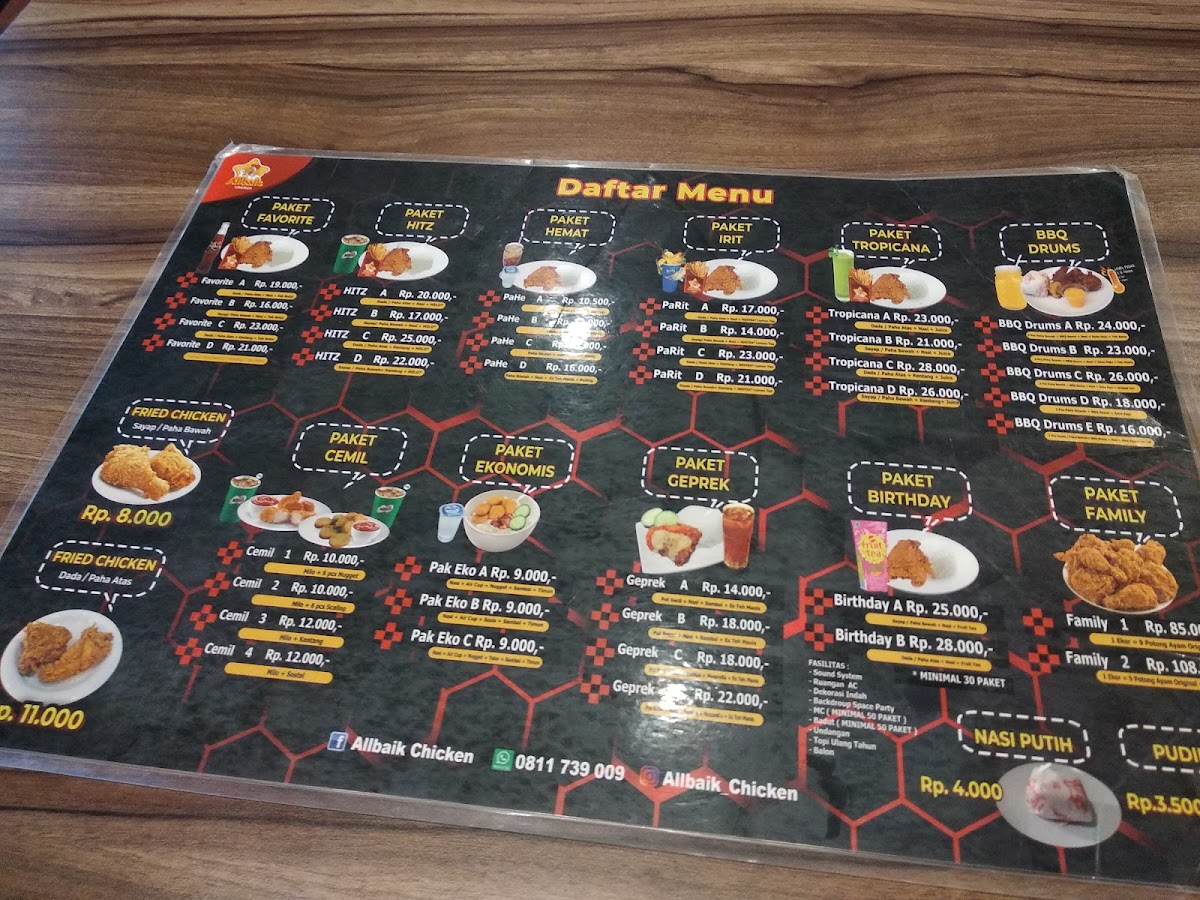 Allbaik Chicken Mahakam Menu 2