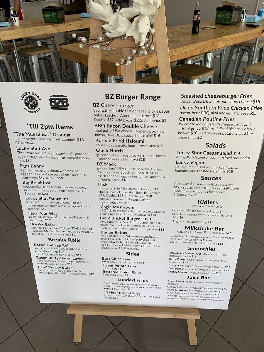 BZ Burger Menu 2