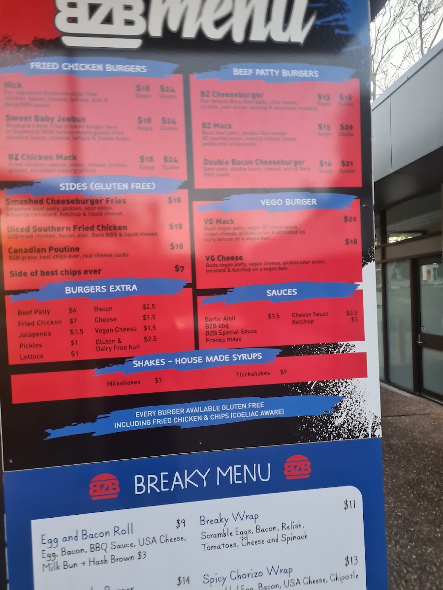 BZ Burger Menu 4