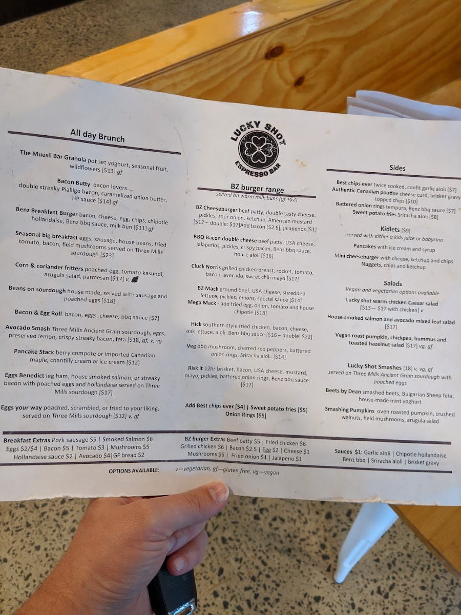 BZ Burger Menu 6