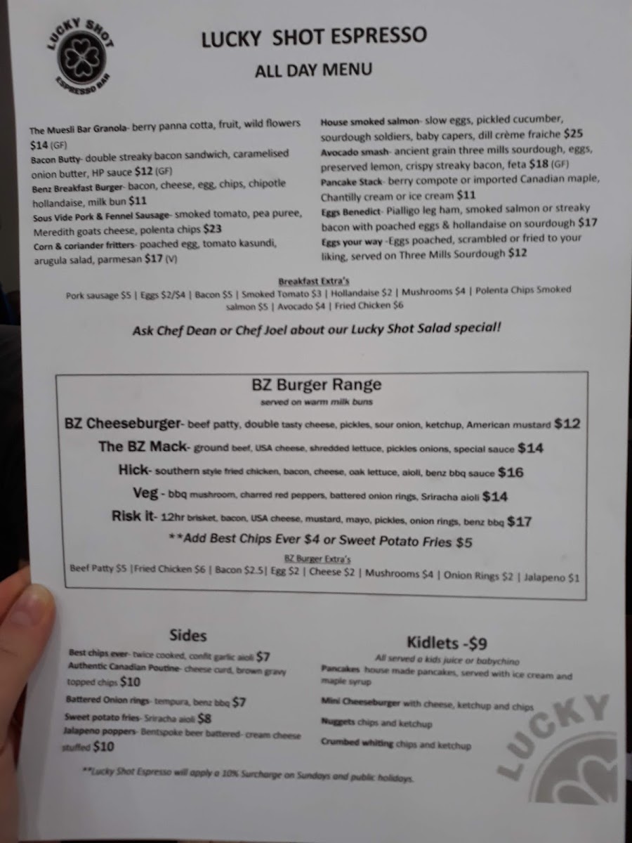 BZ Burger Menu 8