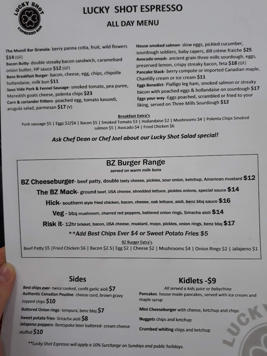 BZ Burger Menu 9