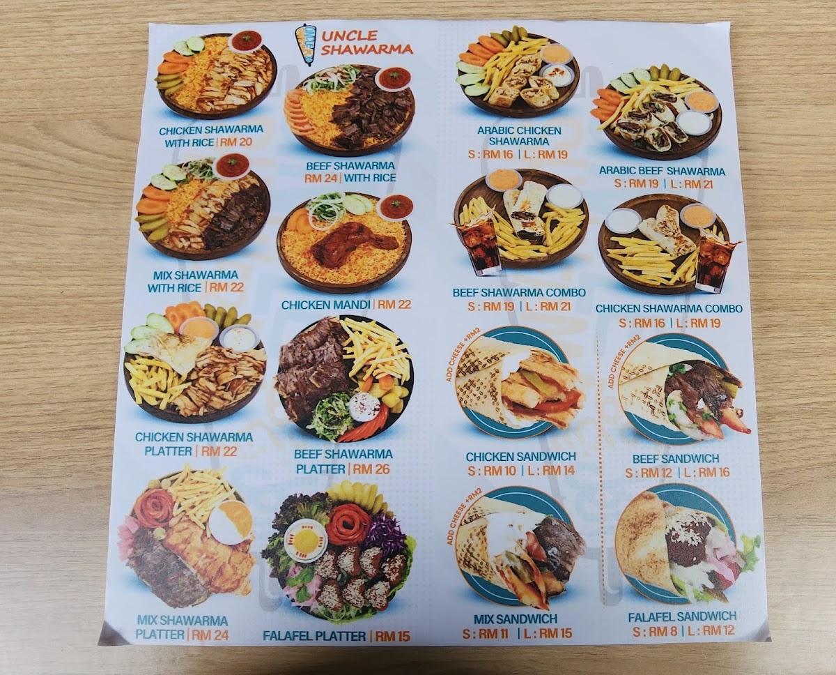 Uncle Shawarma Menu 3