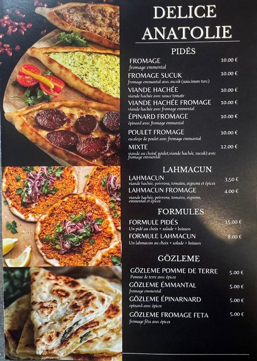 Délice Anatolie Menu 1