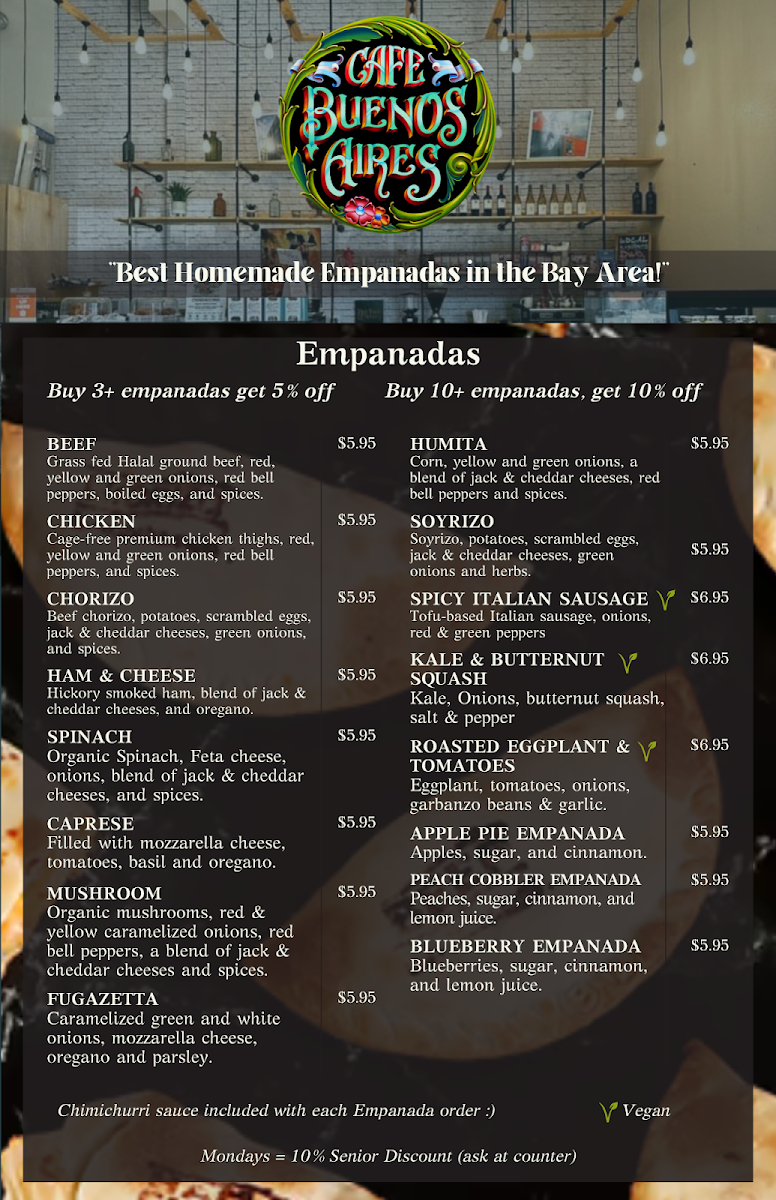 Cafe Buenos Aires on 10th Menu 1