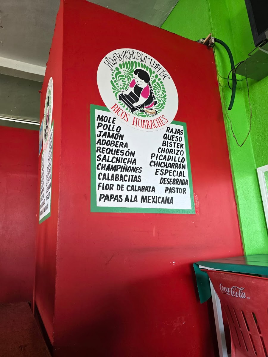 Huaracheria lupita centro Menu 1