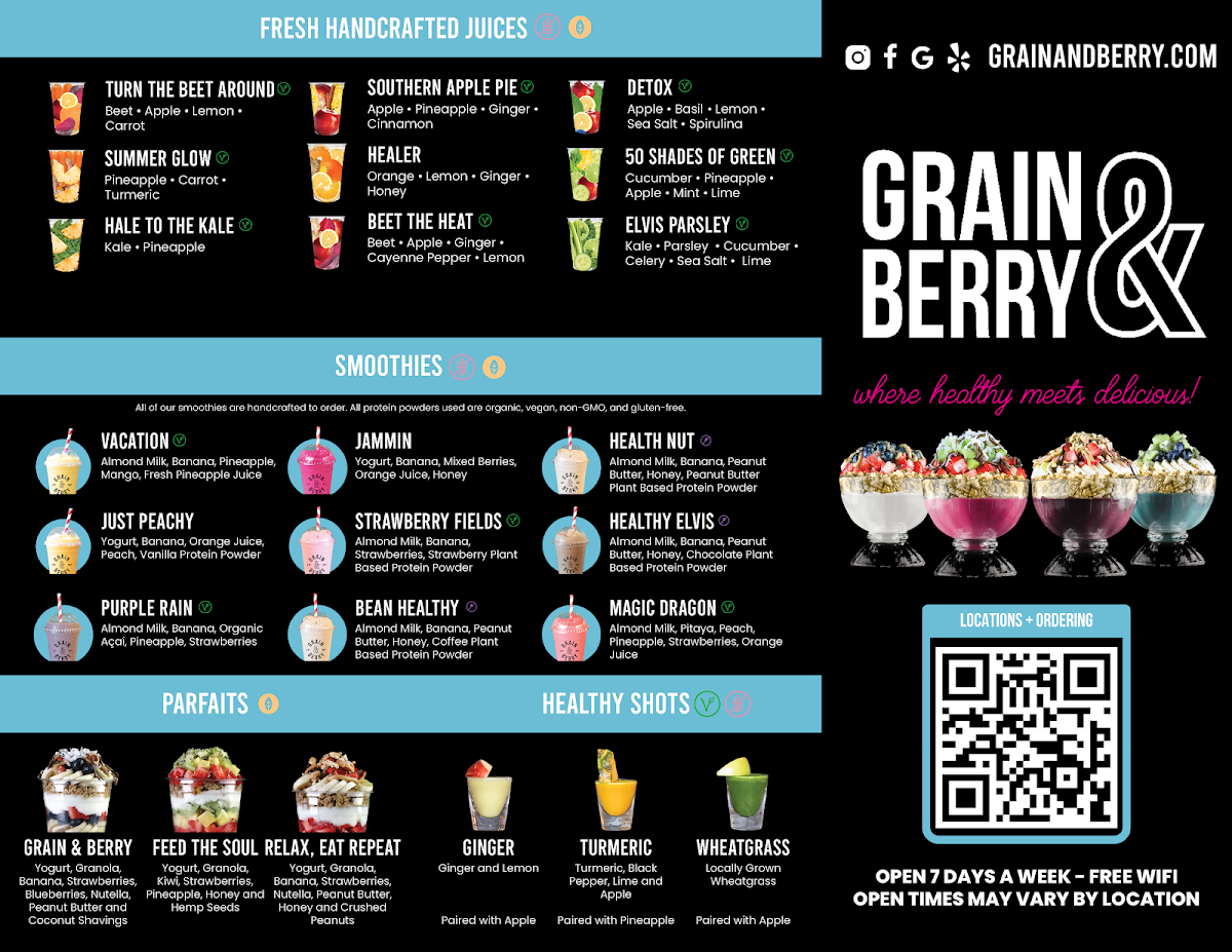 Grain and Berry - Jones Valley Menu 2