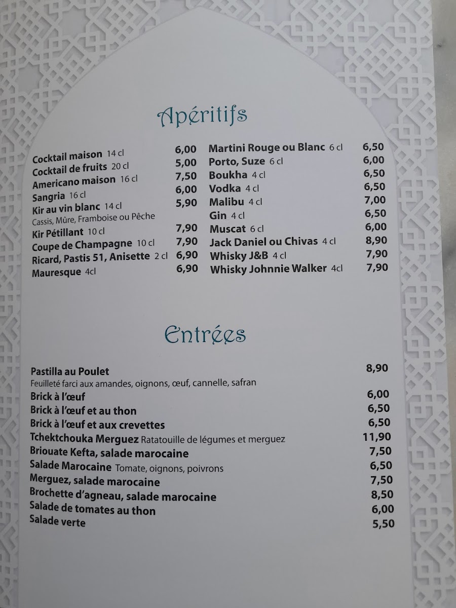 Le MAROC Menu 1