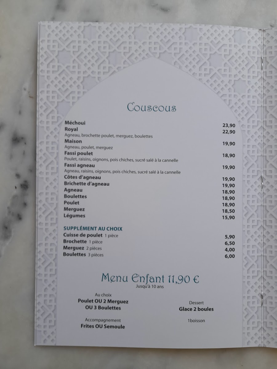 Le MAROC Menu 3