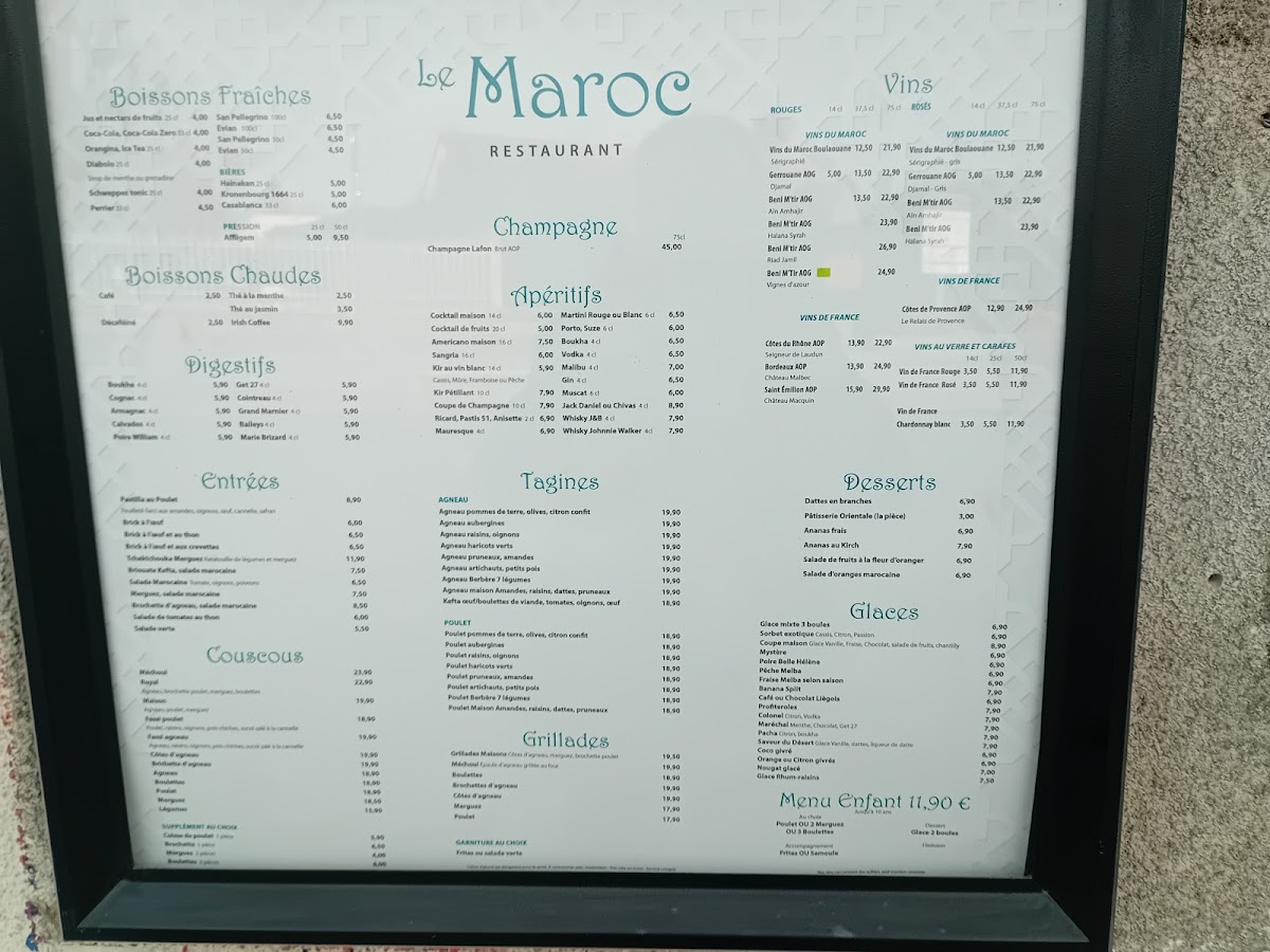 Le MAROC Menu 5