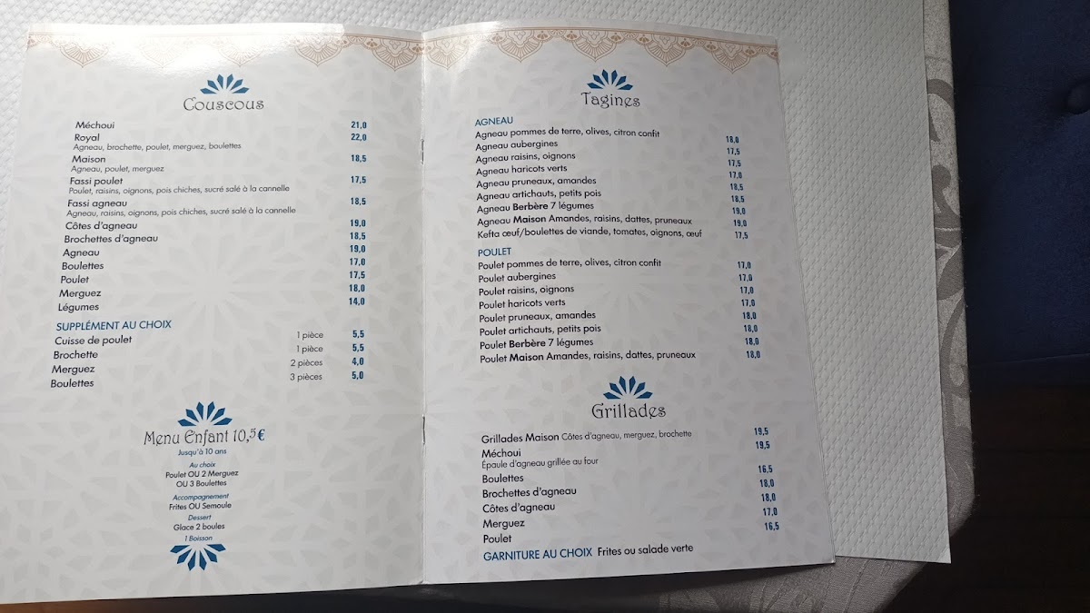 Le MAROC Menu 9