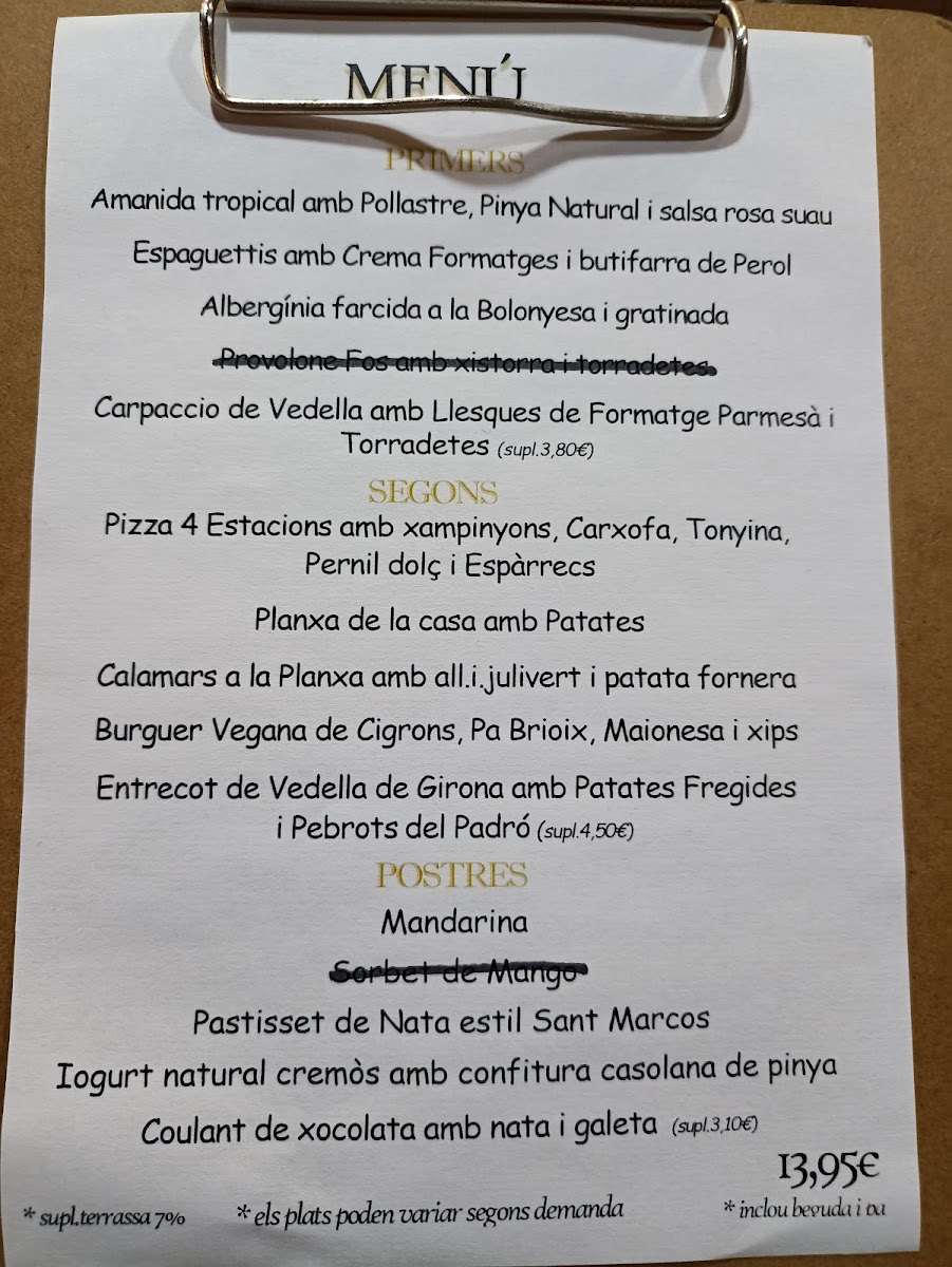Da Vinci - Girona Menu 1