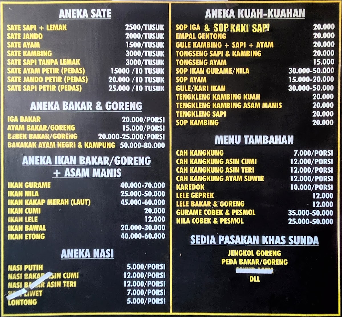 sate maranggi si jempol Menu 3