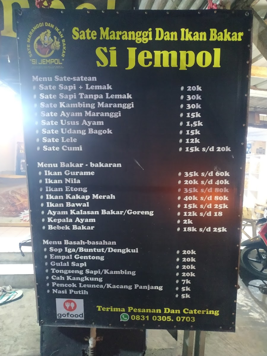 sate maranggi si jempol Menu 5