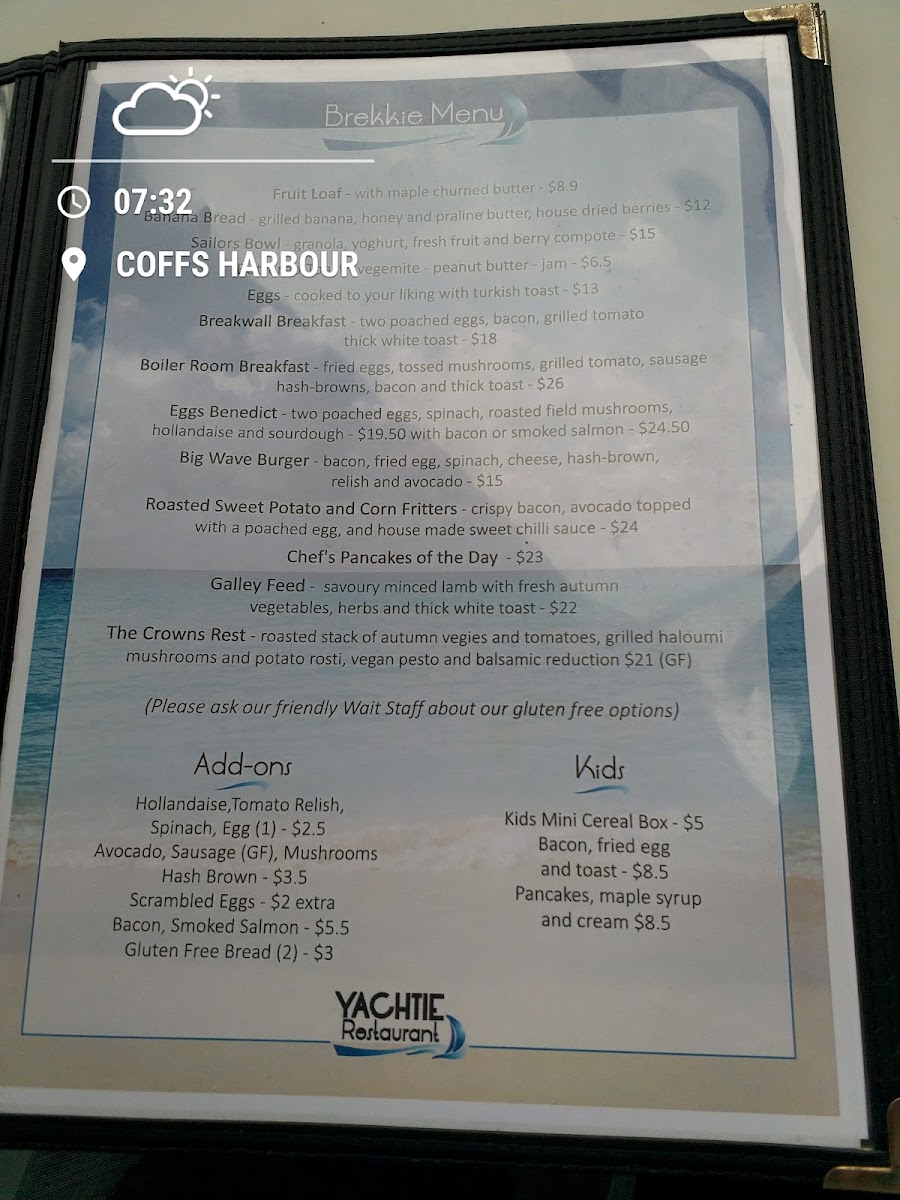 Yknot @ The Yachtie Menu 1