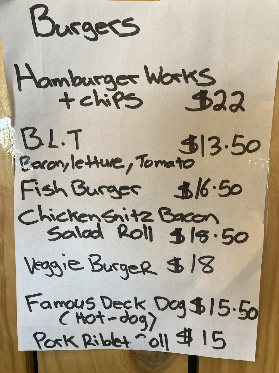The Deck cafe on the wharf Menu 4