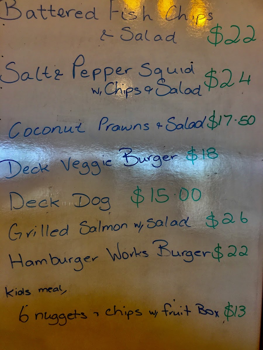 The Deck cafe on the wharf Menu 7