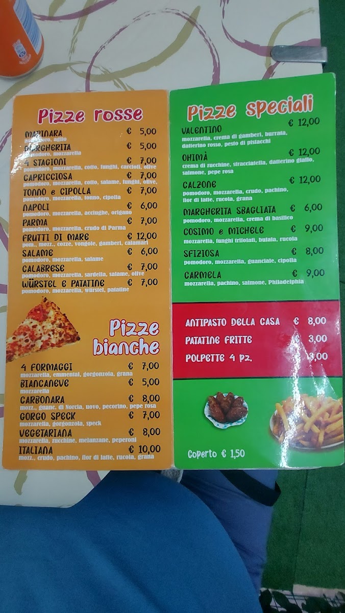 Ohimà che pizza Menu 1