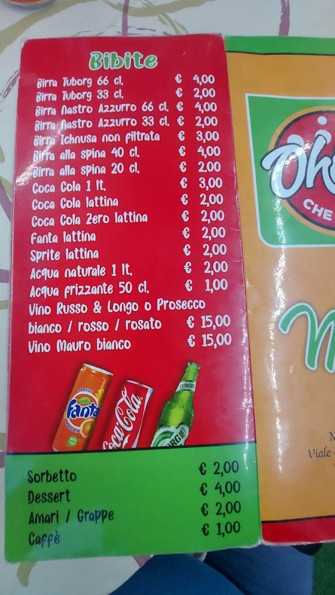 Ohimà che pizza Menu 4