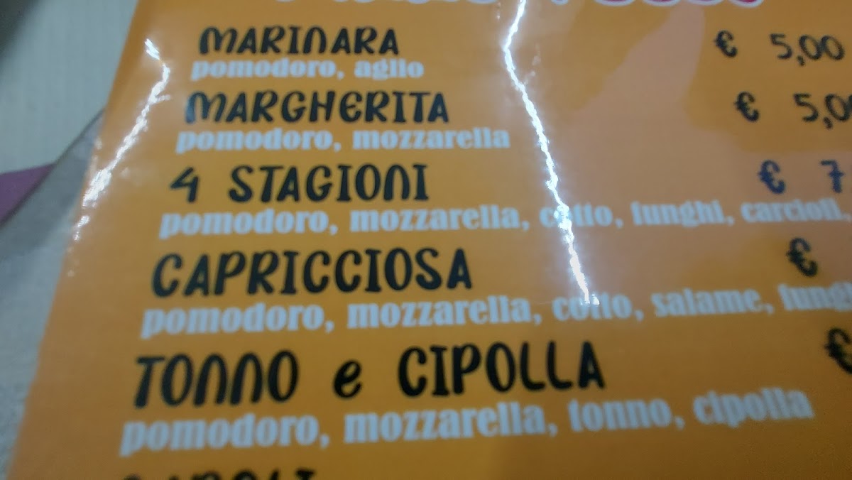 Ohimà che pizza Menu 5