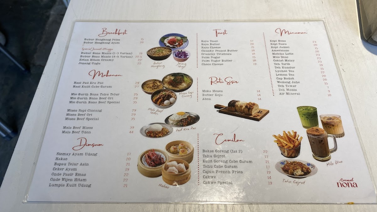 Roemah Nona Menu 1