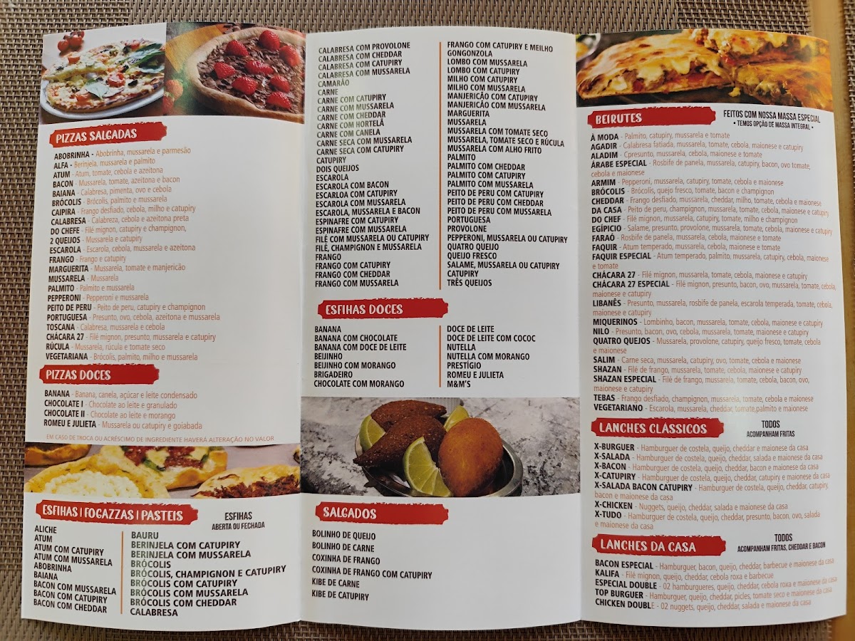Esfiharia da Chácara 27 Menu 1