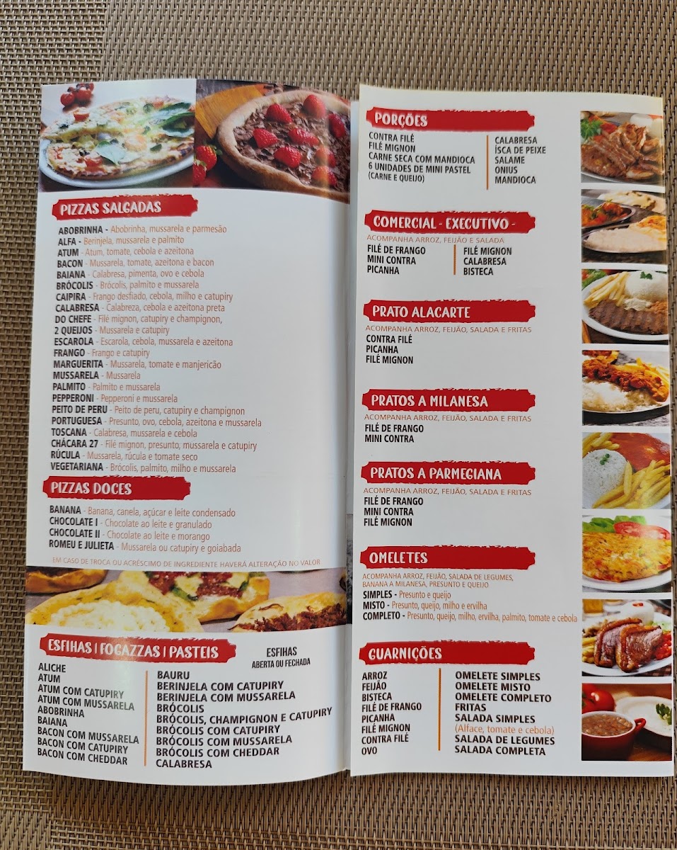 Esfiharia da Chácara 27 Menu 2