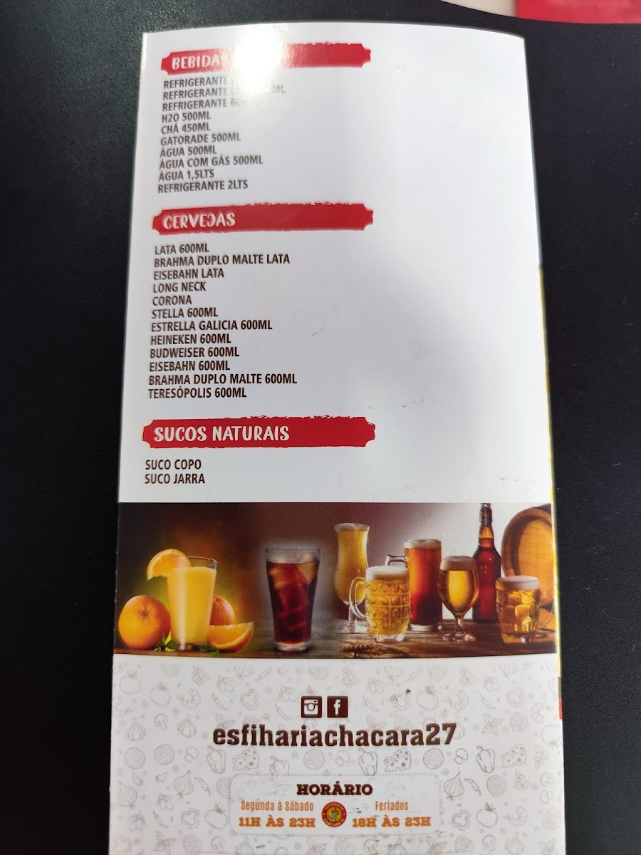 Esfiharia da Chácara 27 Menu 6