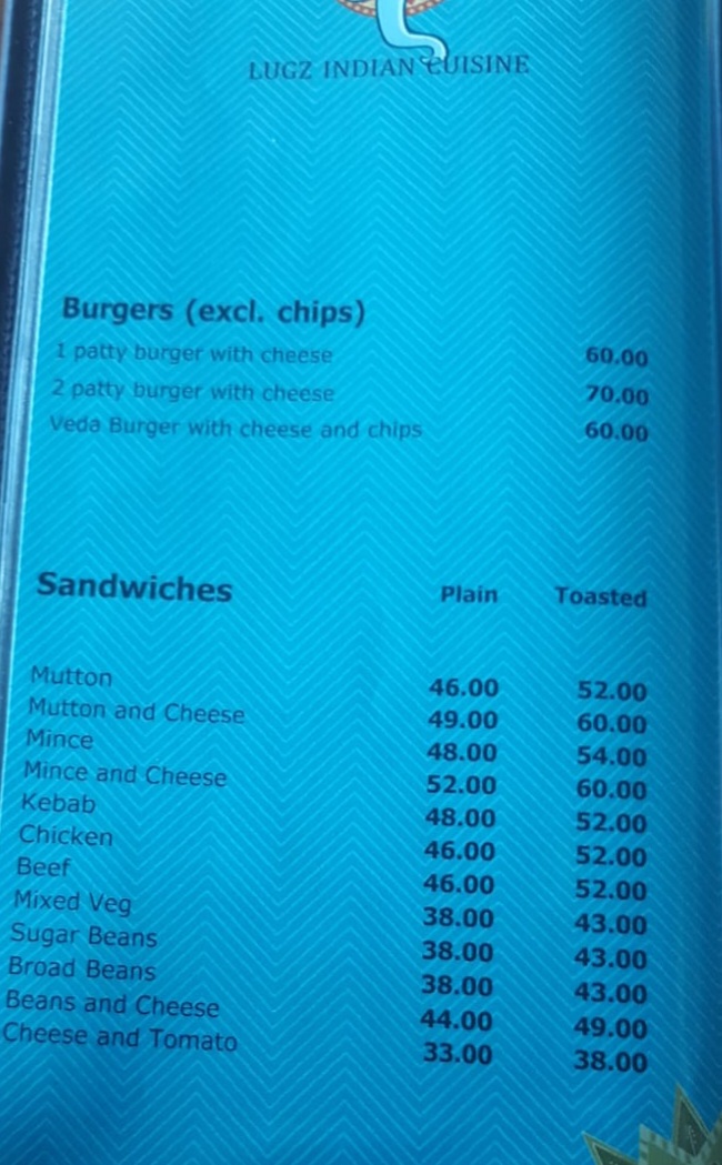 Lugz Indian Cuisine Witkoppen Menu 4