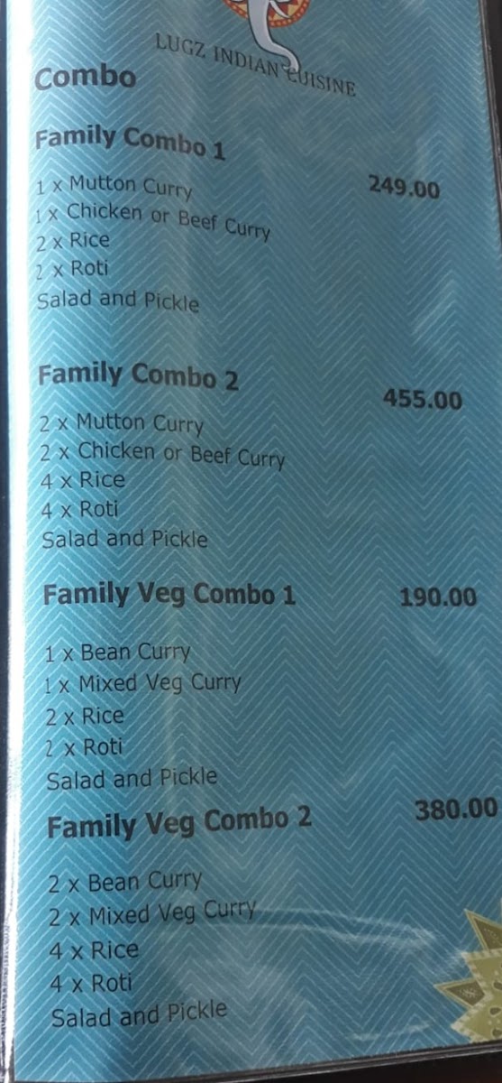 Lugz Indian Cuisine Witkoppen Menu 6
